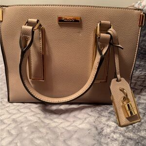 Aldo Beige Purse with Gold Details